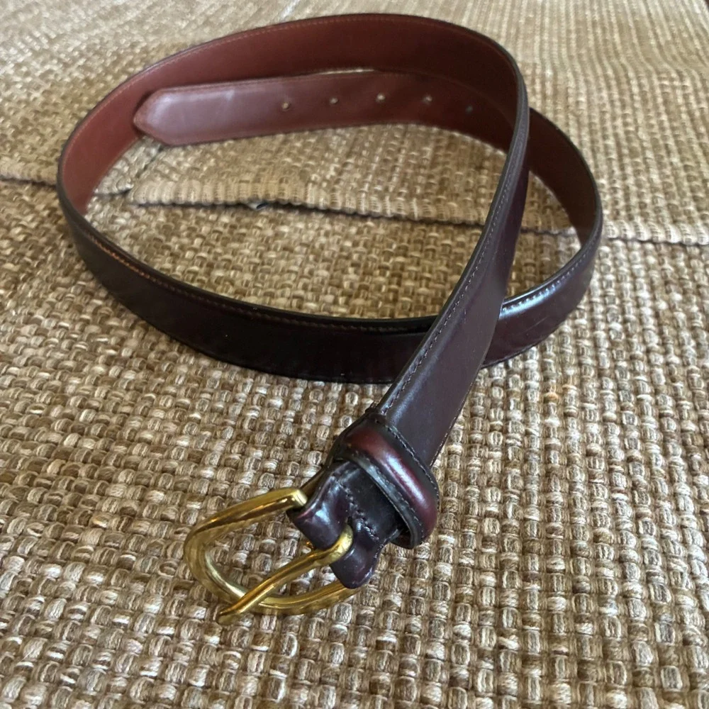 Vintage Coach Dress Belt Mens 40  Polished Cowhide Solid Brass 3921 USA Made 90s